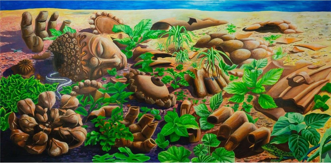 Desierto Florido, pintura acrílica, serie Ayni Marka