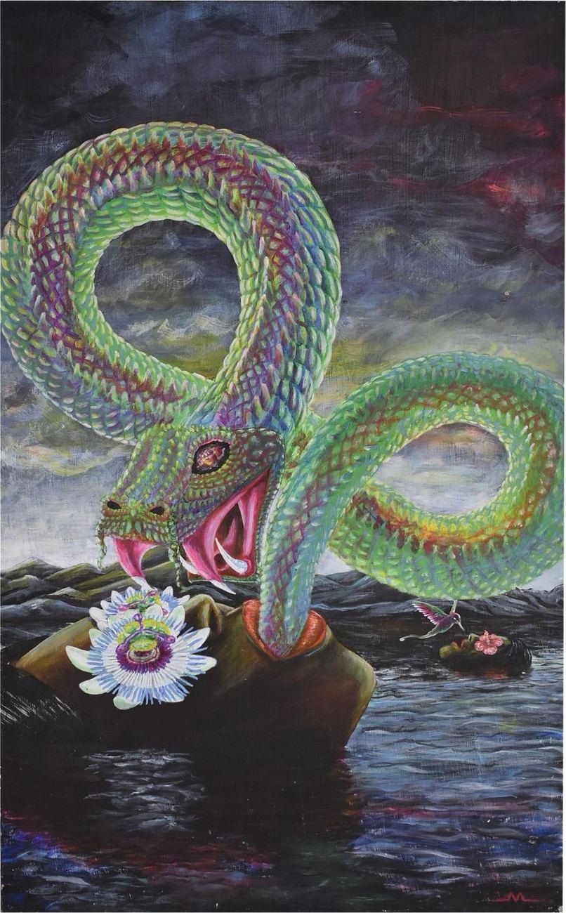 Markarma, pintura acrílica, serie Vestigios